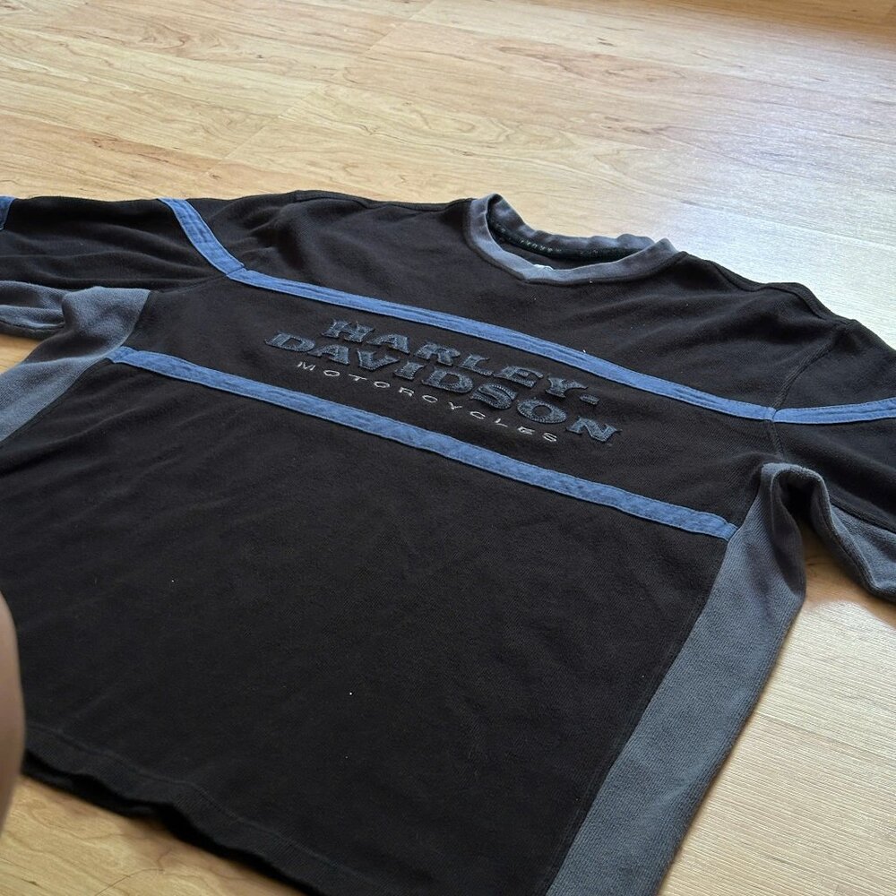 Long tee Harley-Divison (00s) / Size 2XL ( fit XL) / Navy-Black